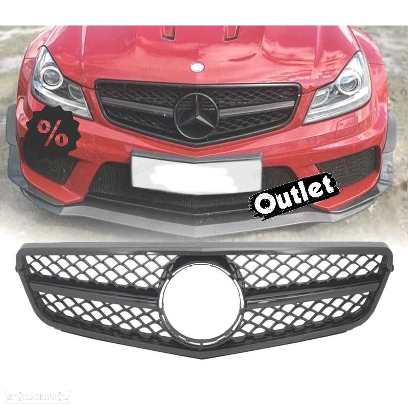 R010328C1 GRELHA FRONTAL MERCEDES W204 11-14 PRETO BRILHANTE LOOK AMG C63 - 1