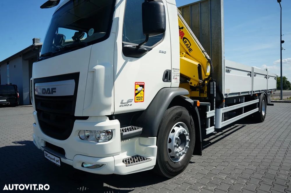 DAF LF 250 / 4X2 / LIVRARE - 7.3 + HDS HYVA HB 150X -E3 / RADIOCOMANDĂ / ROTATOARE / MAX. CAPACITATE DE RIDICARE: 5200 KG / EURO 6 - 17