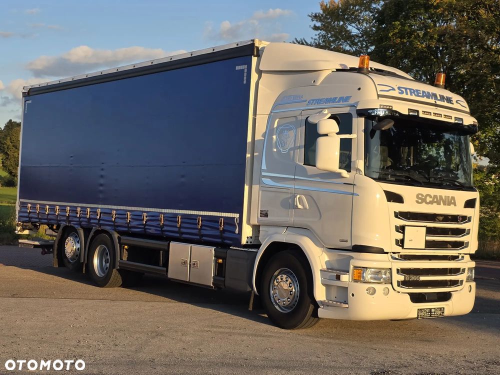 Scania G360 / BURTO-FIRANKA / 3 OSIE / WINDA / 20PALET / E6 / SYPIALNA KABINA / SPROWADZONY / JAK NOWA  PRZEBIEG 490TYŚ / ŁADOWNOŚĆ 14500KG / - 2