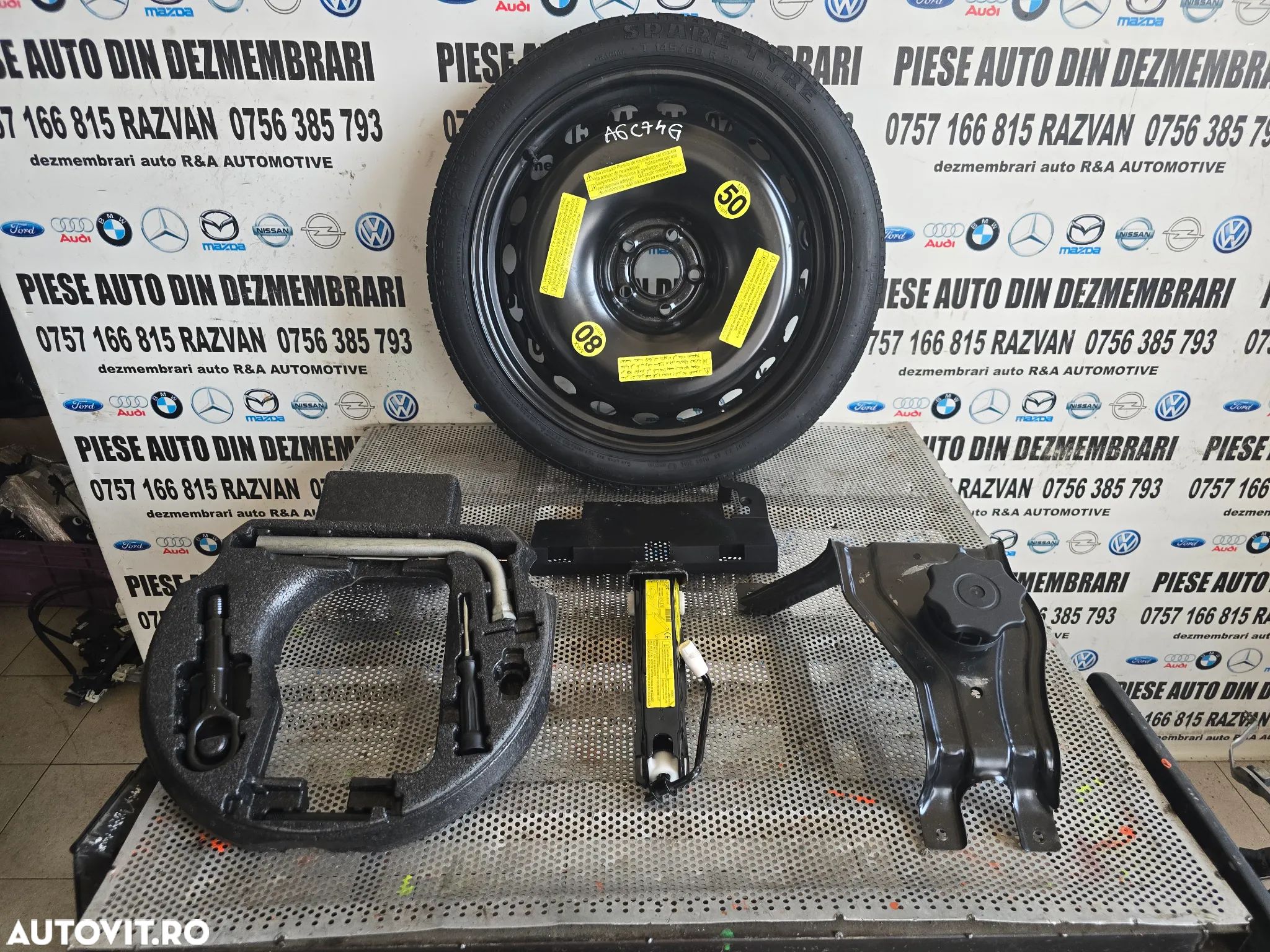 Kit Roata Rezerva Slim R20 Audi A6 C7 A7 A8 D4 Cric Cheie Roata Spuma Audi A6 C7 A8 D4 A7 145/60R20 - 1