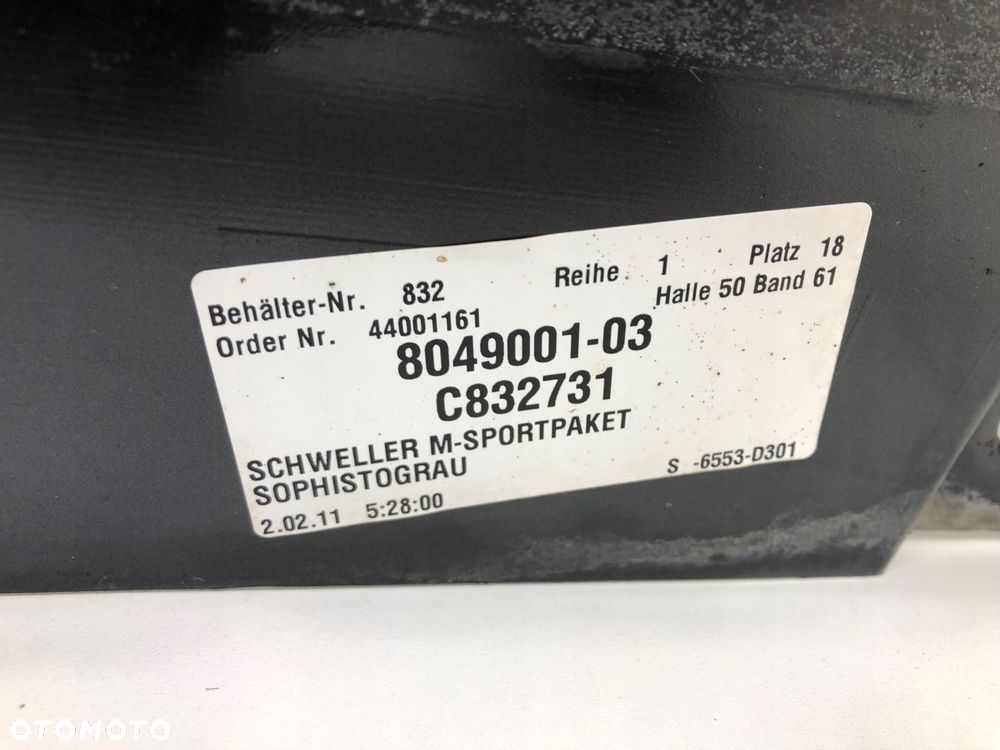BMW 5 F10 NAKŁADKA LISTWA PROGOWA LEWA M-PAKIET 7903887 - 10