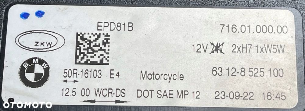 BMW R1200GS R 1200 GS K50 K51 LAMPA PRZÓD PRZEDNIA 8525100 23.09.22 - 5