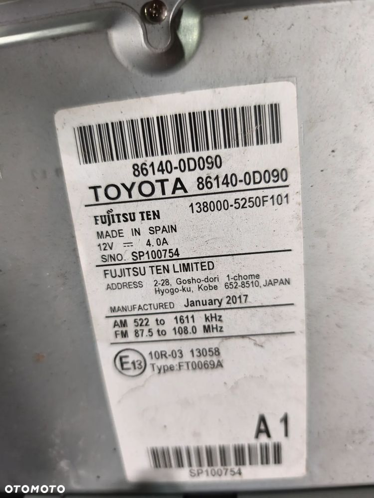 RADIO NAWIGACJA 86140-0D090 TOYOTA YARIS III - 4