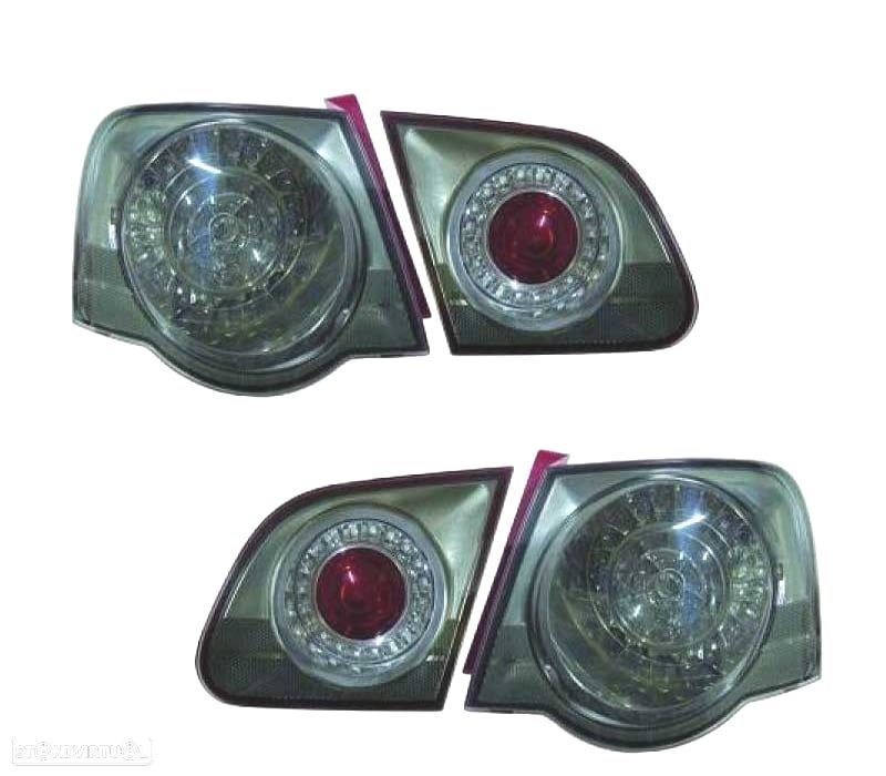 FAROLINS TRASEIROS LED VOLKSWAGEN VW PASSAT 3C 05-10 CROMADO ESCURECIDO - 1