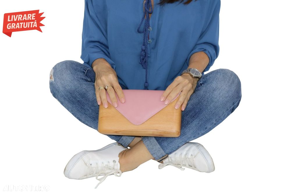 Geanta Lemnia Roz Nude- livrare gratuita - 17