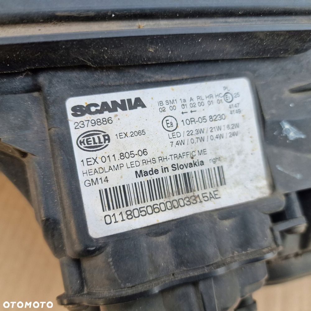 reflektor lampa full led prawy scania r s - 12