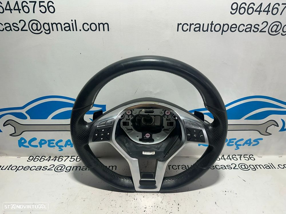 .Volante Guiador Pele Pele Perfurada Multifunções Comandos Original AMG Mercedes Benz Flat Bottom W212 W204 W218 R172 - 6