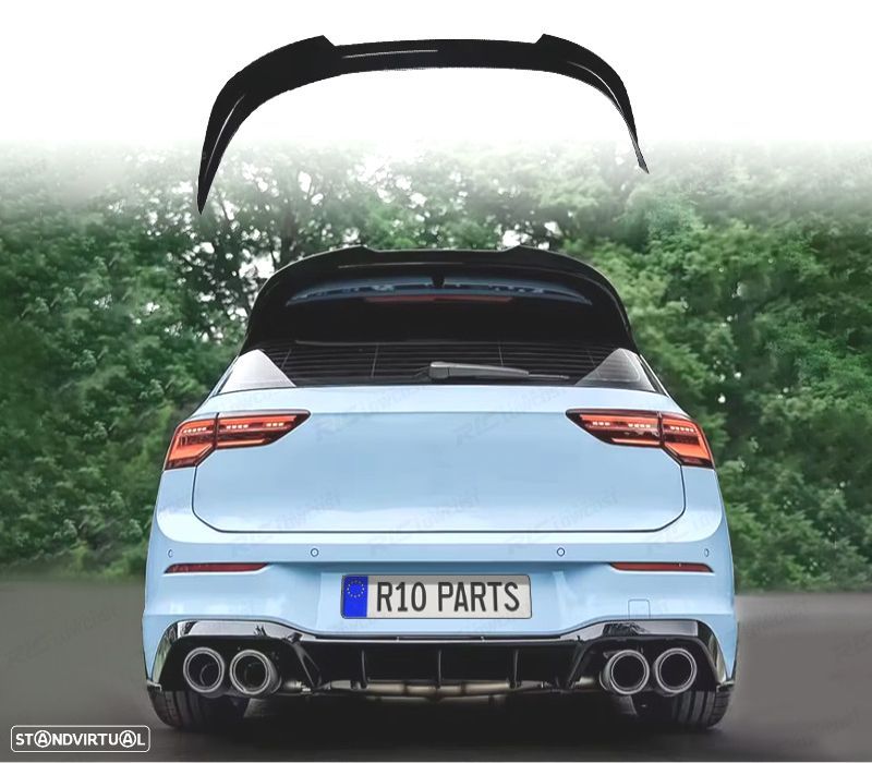 AILERON SPOILER VOLKSWAGEN VW GOLF 8 R GTI 20- PRETO BRILHANTE - 1