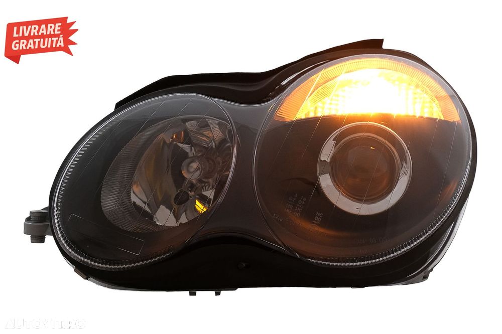Faruri Mercedes C-Class W203 (07.2000-03.2004) Facelift Look Negru- livrare gratuita - 7