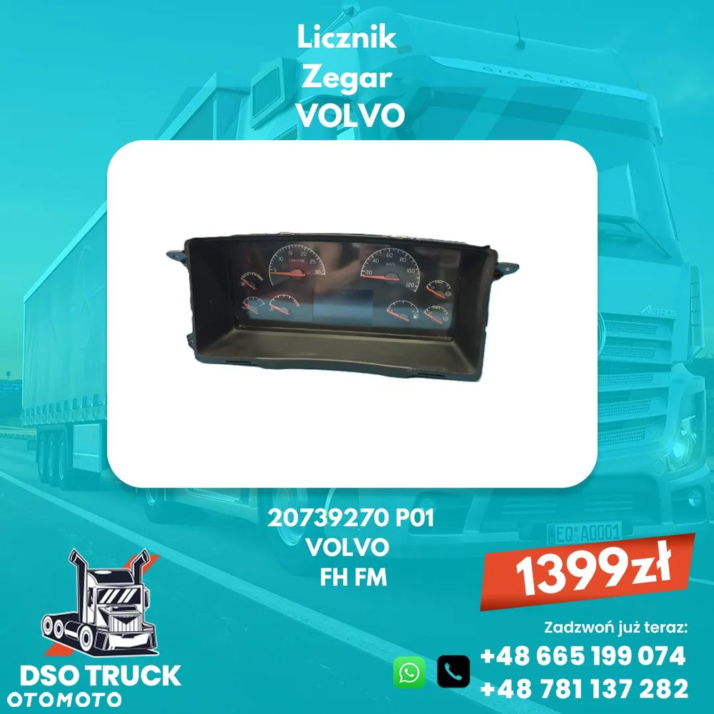 Licznik Zegar VOLVO VDO FH FM 20739270 P01 - 1