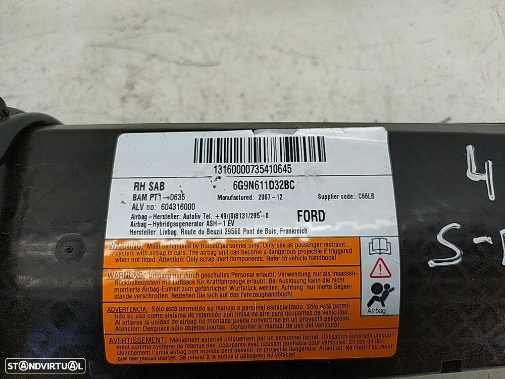 Airbag Banco Fte Dto Ford S-Max (Wa6) - 5