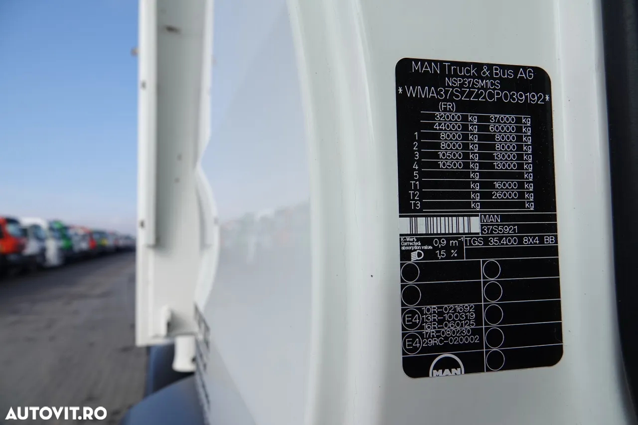MAN TGS 35.400 / 8x4 / BASCULANTE / BORDMATIC / HYDROBOARD / ANVELOPE 100% - 34