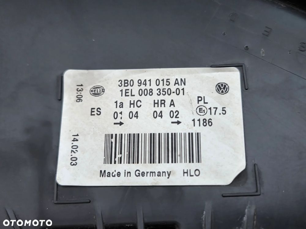 VW PASSAT B5 FL 01-05 LAMPA PRZÓD PRZEDNIA LEWA KOMPLETNA ORYGINAŁ 3B0941015AN - 3