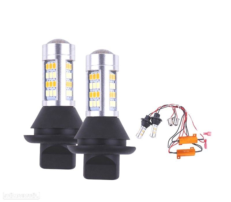 LÂMPADAS BAU15S LUZ DIURNA LED DRL + PISCAS CANBUS - 1