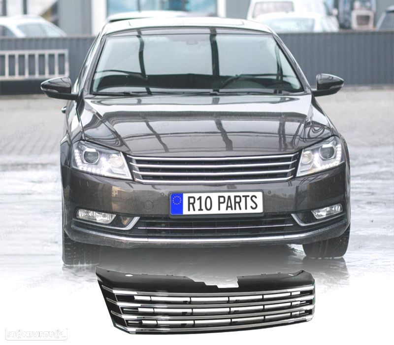 GRELHA FRONTAL VOLKSWAGEN VW PASSAT LIM. KOMBI 10-14 PRETO CROMADO - 1