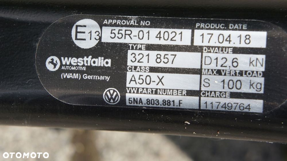HAK HOLOWNICZY ELEKTRYCZNY VW PASSAT B9 3J0 - 5