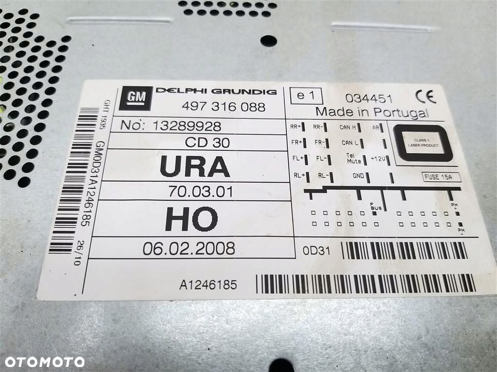 Radio+ wyświetlacz CD30 FABRYCZNE kpl Opel Astra III H 2004-2013R 497316088 - 4