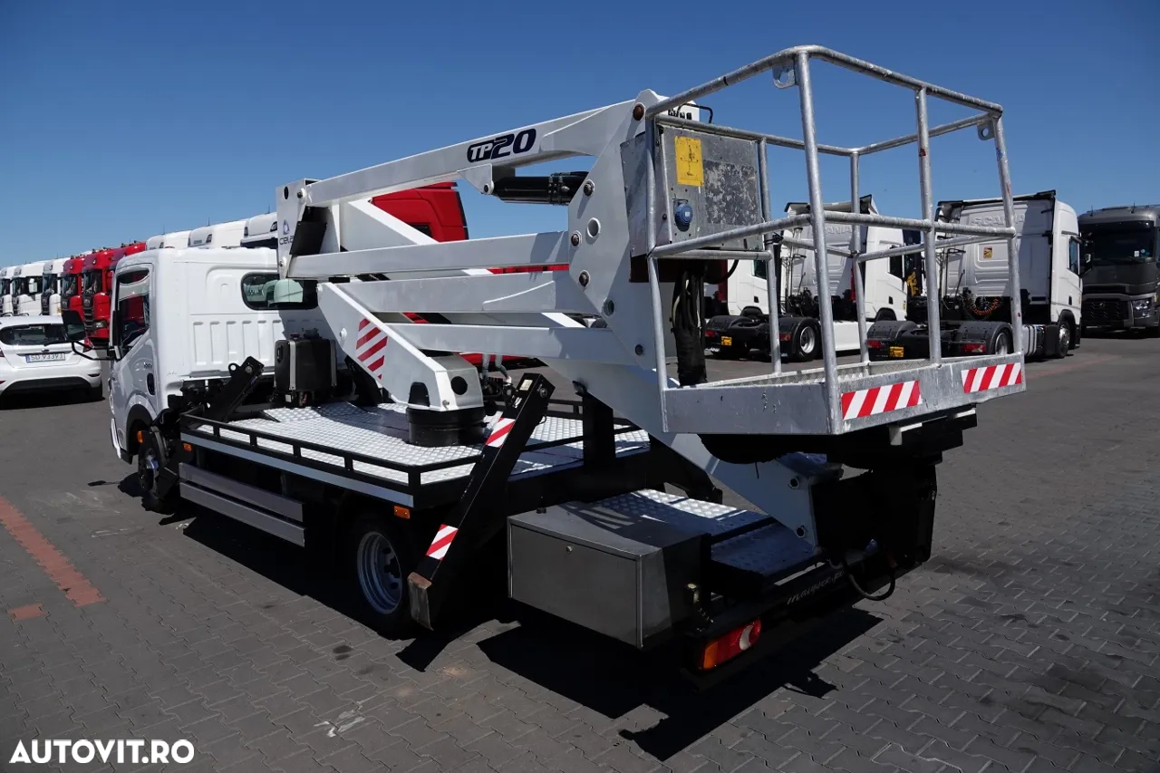 Renault MAXITY 110 DXI / ELEVATOR 20 METRI / ELEVATOR CU CULBIE TP20 / COȘ PENTRU 2 PERSOANE - 250 KG / 42.000 KM / CONTRACT POST-SERVICE - 22