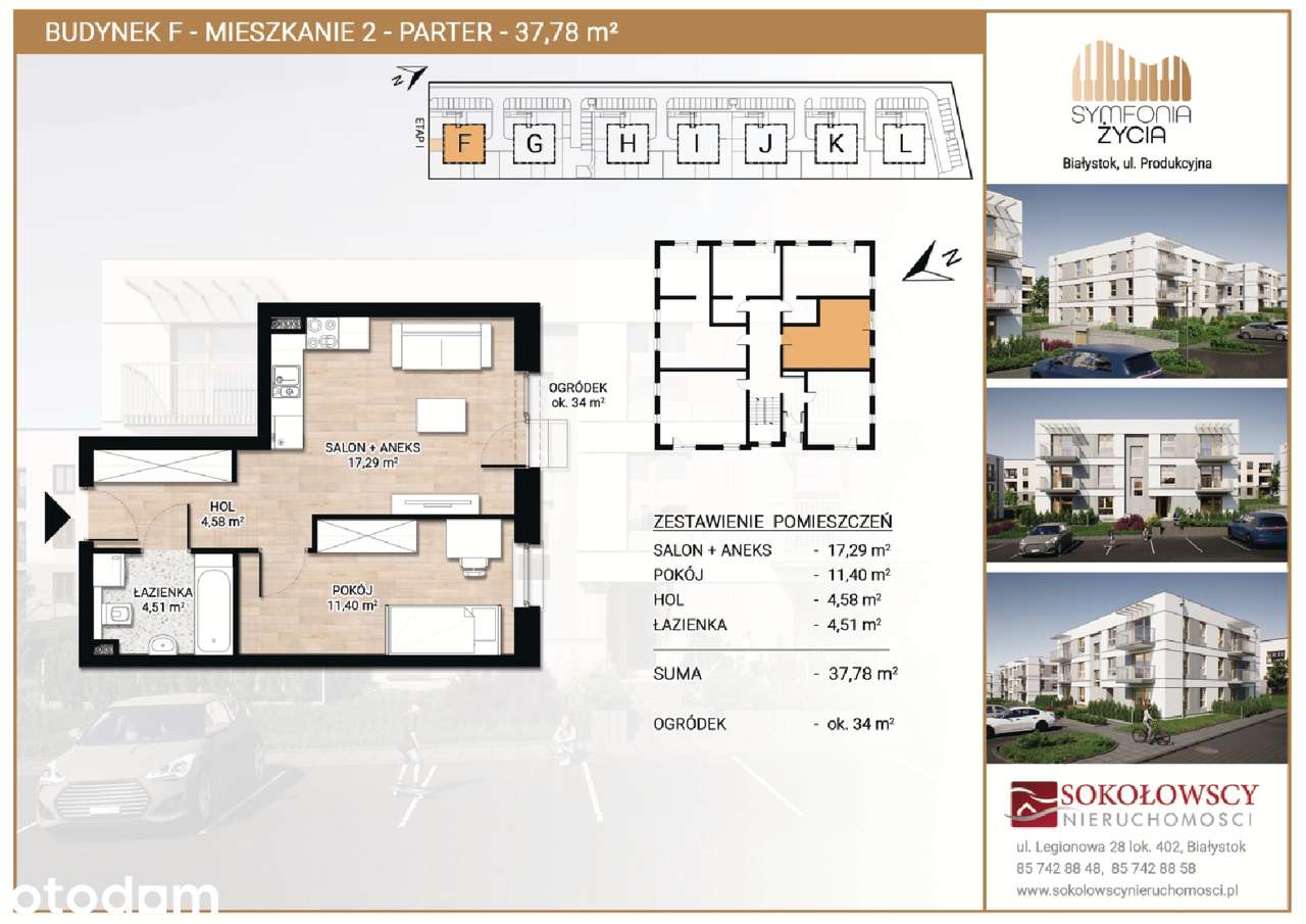 SYMFONIA ŻYCIA II - Mieszkanie o pow. 37,78 m2 z ogródkiem