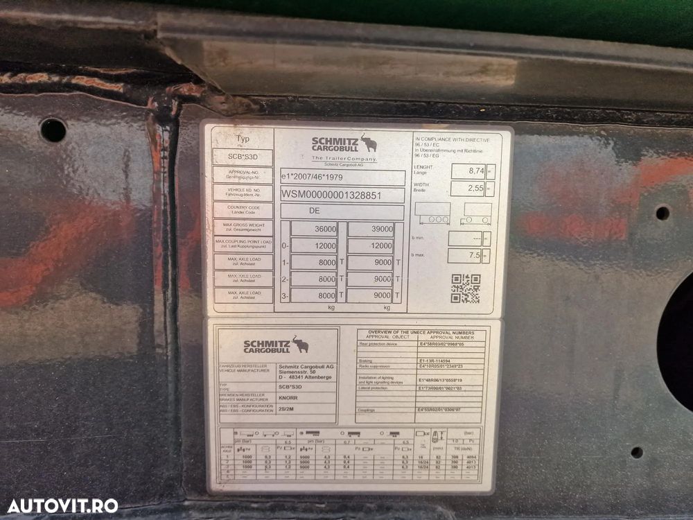 Schmitz Cargobull SKi 8,2, 28mc, EX DEMO-FULL OPTION, 2022, 29500 EUR+Tva, oblon rabatabil hidraulic spate, prelata pe role cu telecomanda, axa liftabila, LED, Anvelope 95% ok, scena vizitare, picioare sprijn, HARDOX, posibil leasing 4 ani-SUPER PRET 29.500 EUR+Tva - 21