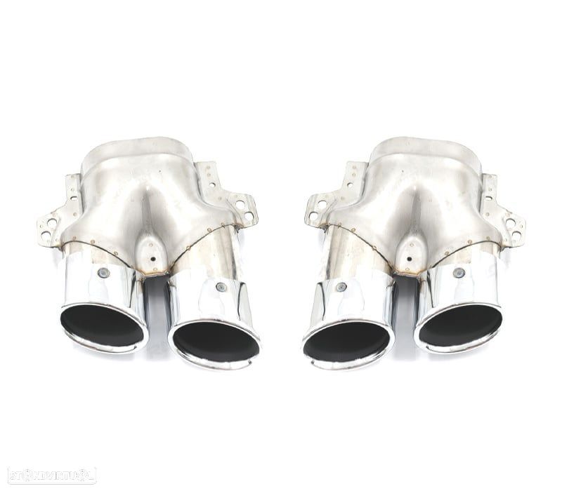 PONTEIRAS DE ESCAPE MERCEDES GLC C253 X253 15-18 LOOK AMG GLC43 CROMADAS - 2