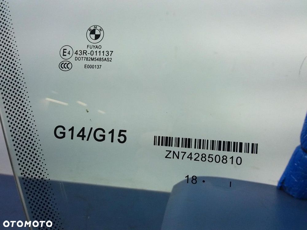 BMW 8 G14 G15 SZYBA DRZWI PRZÓD PRAWA 18 7428508 - 2