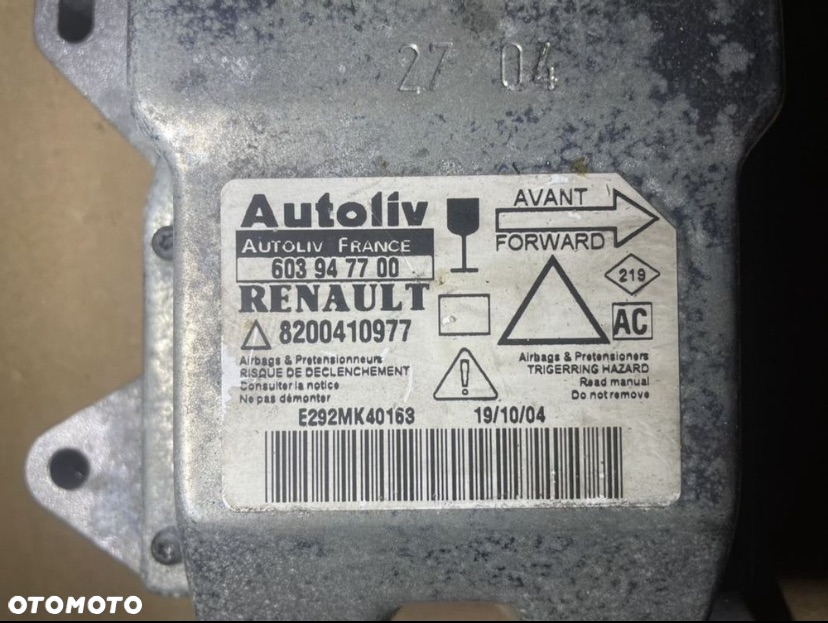 8200410977 moduł sensor airbag renault laguna 2 II - 3