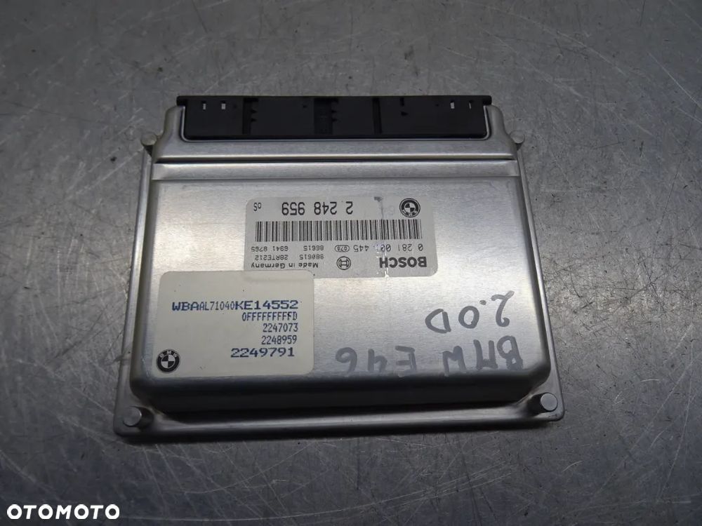BMW E46 SEDAN 98-01 2.0D KOMPUTER STEROWNIK SILNIKA 2248959 - 1
