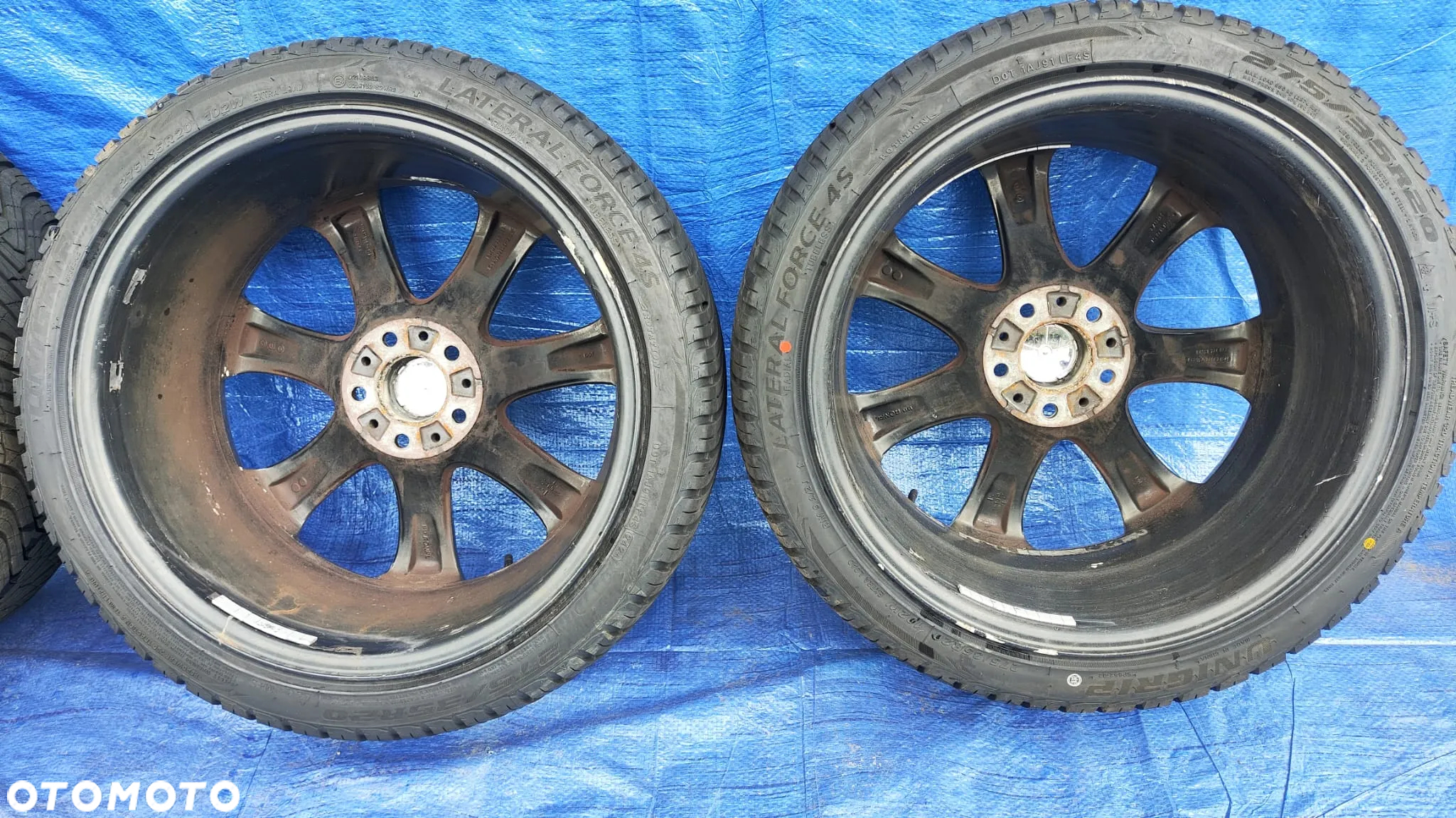 KOŁA FELGI ORYGINALNE STYLING 168 20 CALI 6766068 6766069 9.5J IS45 10.5J IS30 OPONY WIELOSEZONOWE 2024R JAK NOWE UNIGRIP LATERAL FORCE 4S 275/35R20 GRIPMA SUPERGRIP A/S 315/35R20 BMW X5 E53 - 22