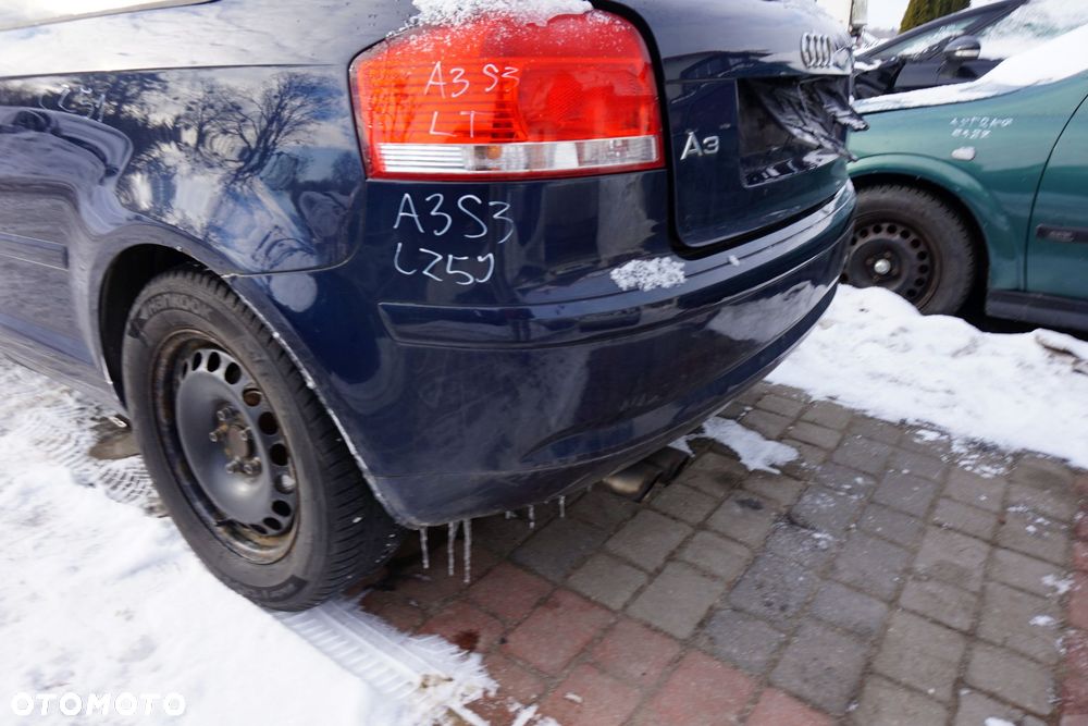 ZDERZAK TYLNY A3 8P 3D HB LZ5J  GRANATOWY AUDI 2003-2008 - 2