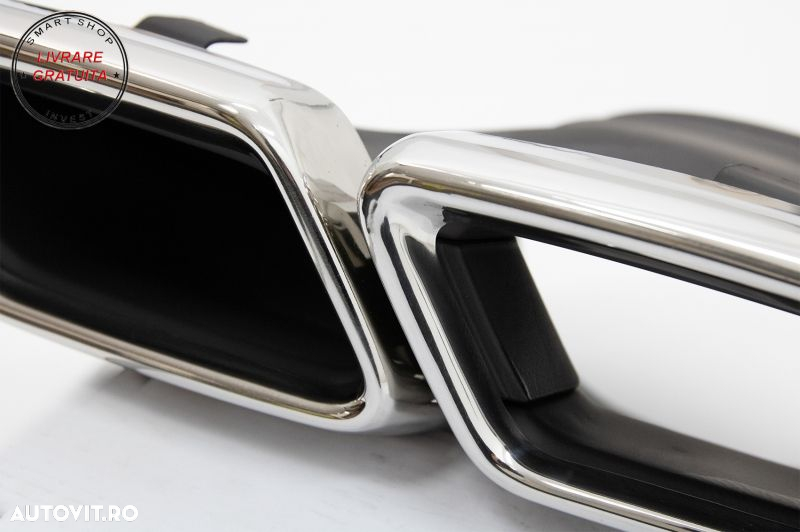 Difuzor Bara Spate cu Ornamente tobe Crom Mercedes E-Class W213 (2016-2019) E63 De- livrare gratuita - 7
