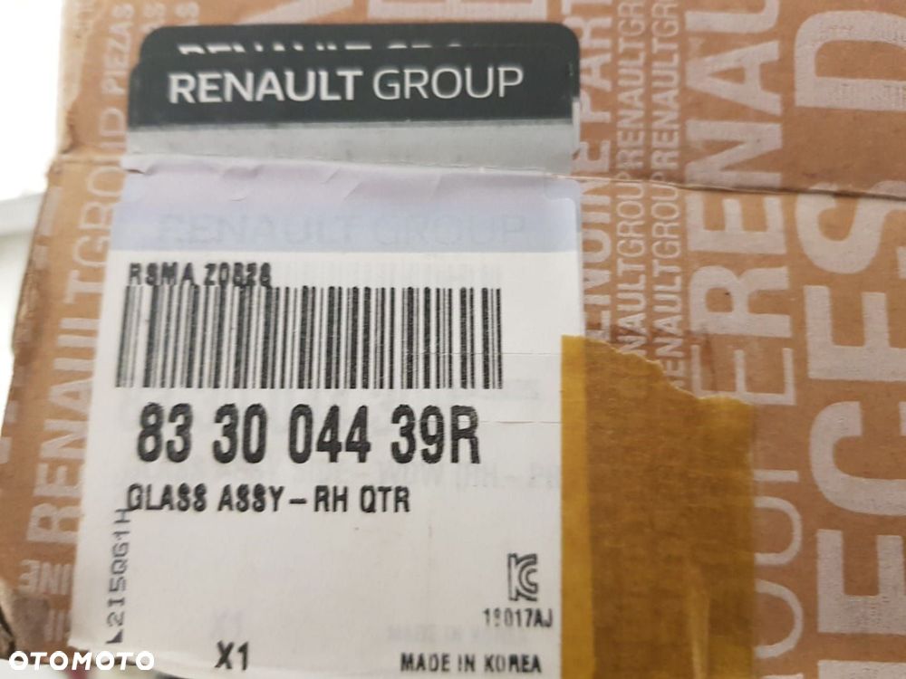 FABRYCZNIE NOWA ORYGINALNA  SZYBA BOCZNA TYLNA PRAWA W BŁOTNIK RENAULT KOLEOS II 2 18-25 - 6