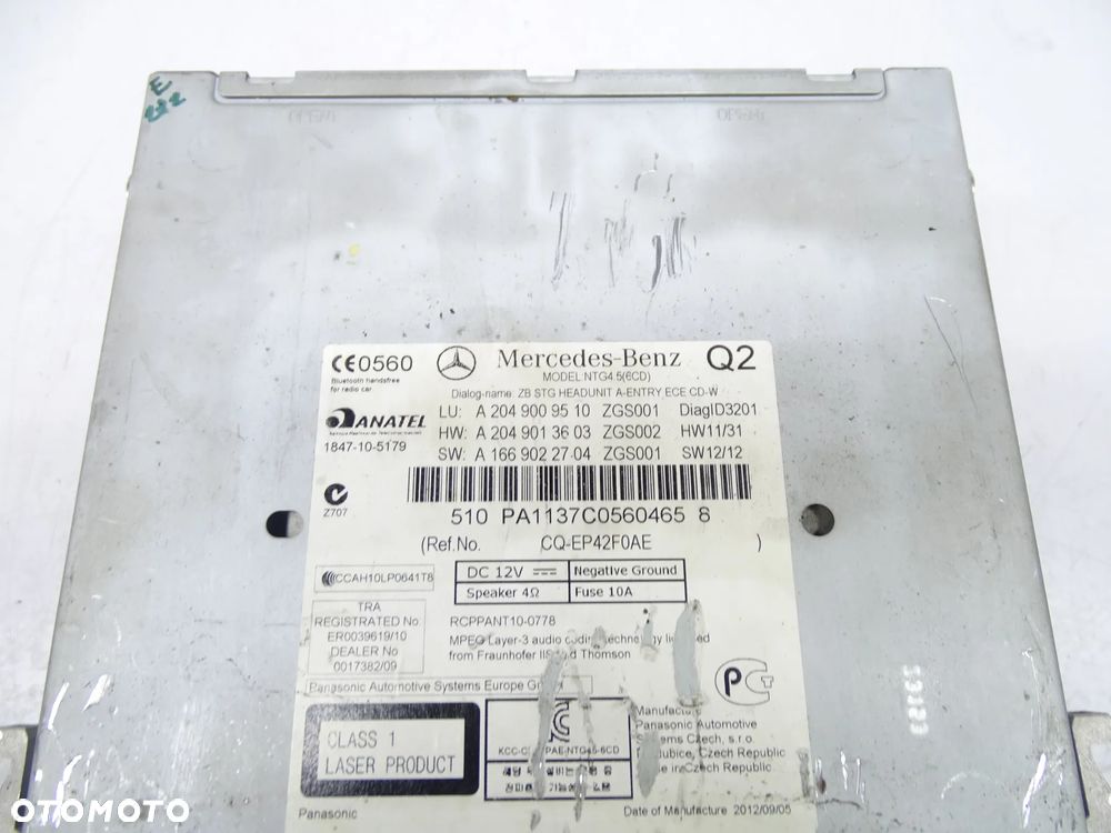 MERCEDES C W204 RADIO NAWIGACJA WYŚWIETLACZ  A2049009510 - 5
