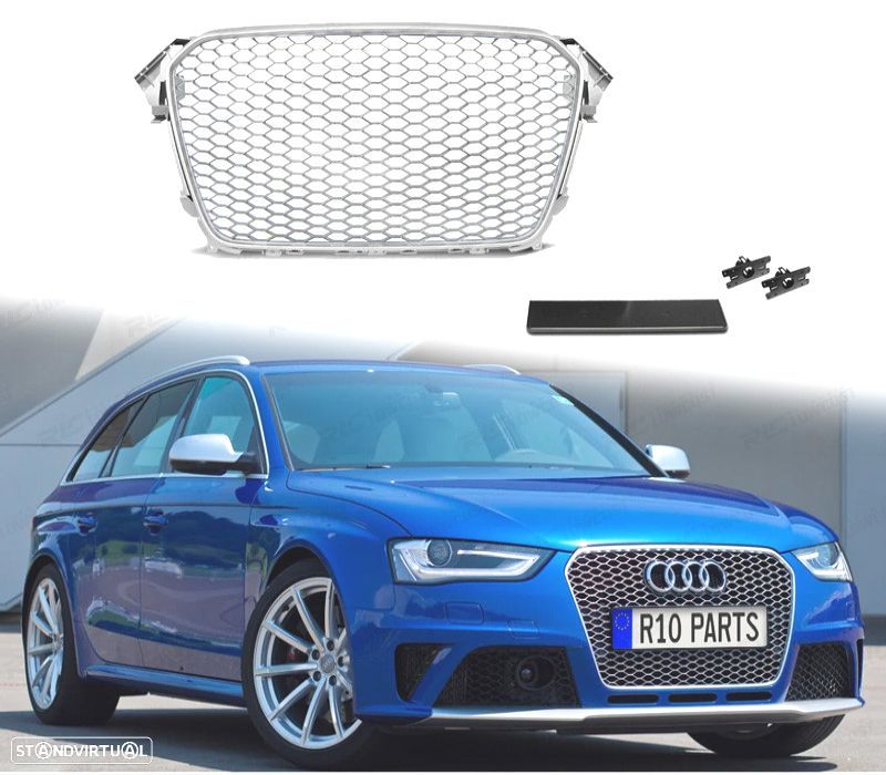 GRELHA FRONTAL AUDI A4 B8 11-15 CINZA CLARO - 1