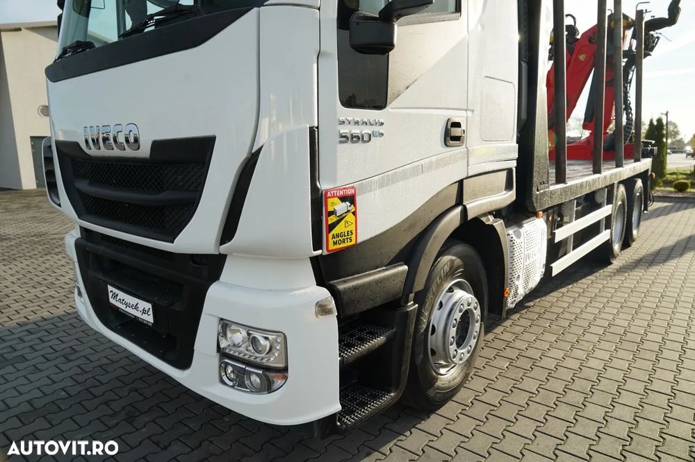 Iveco STRALIS 560 / 6X4 / PENTRU LEMN / PENTRU COPACI / PENTRU PĂDURE / REMORCĂ PALFINGER EPSILON / CAPACITATE DE RIDICARE - 5.250 KG - 12