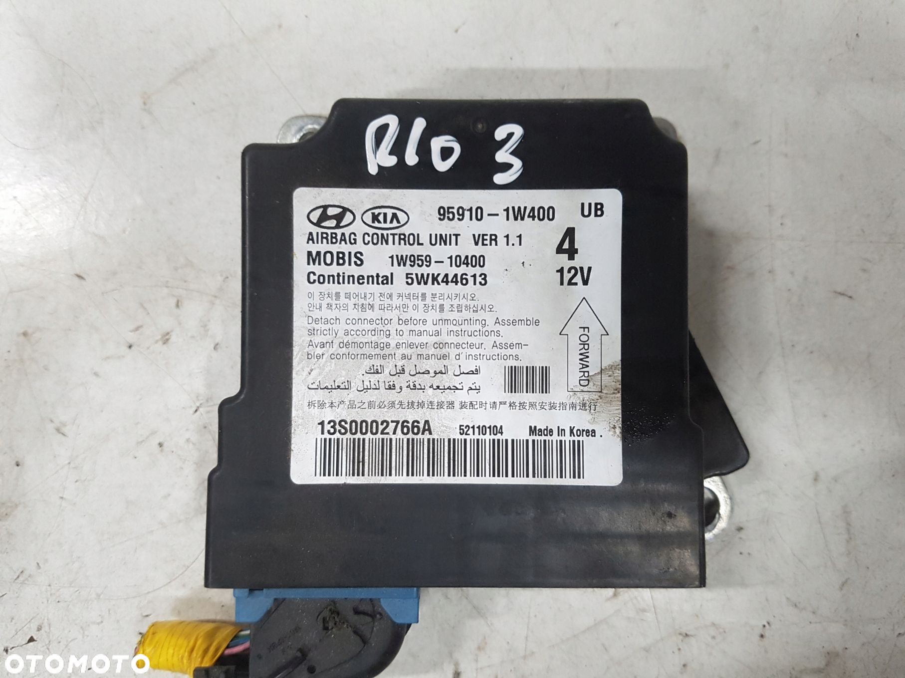KIA RIO III 11-17r MODUŁ SENSOR PODUSZEK AIRBAG - 1