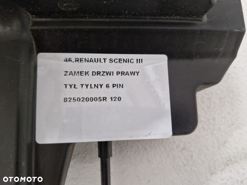 renault scenic 3 iii zamek drzwi prawy tył tylny 6 pin 825020005r - 6