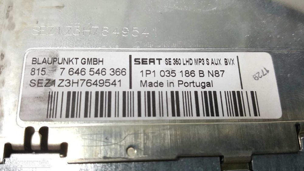 SISTEMA AUDIO / RADIO CD SEAT LEON (1P1) FR 1 - 5