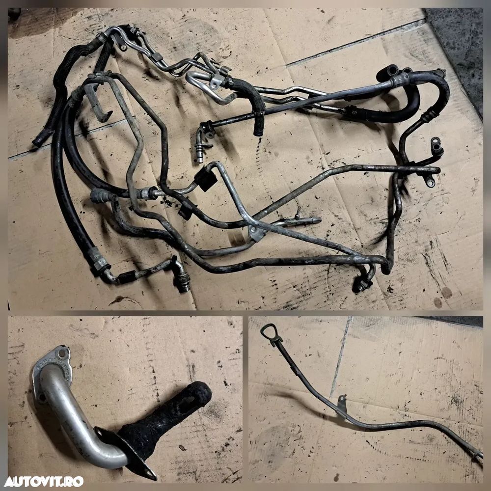 Suport accesorii galerie evacuare rezervor vacuum rola intinzatoare furtun turbina tubulatura intercooler conducta egr joja ulei instalatie electrica motor m ercedes w204 w212 om651 180cdi 220cdi 250cdi - 7