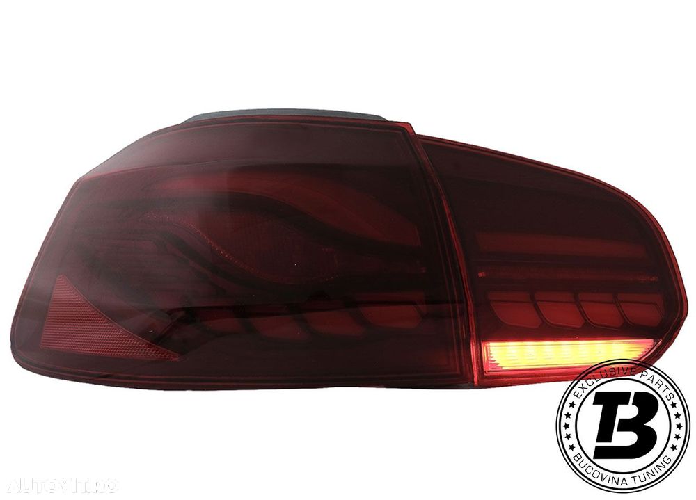 Stopuri Full LED compatibile cu VW Golf 6 VI Red Smoke Design - 13