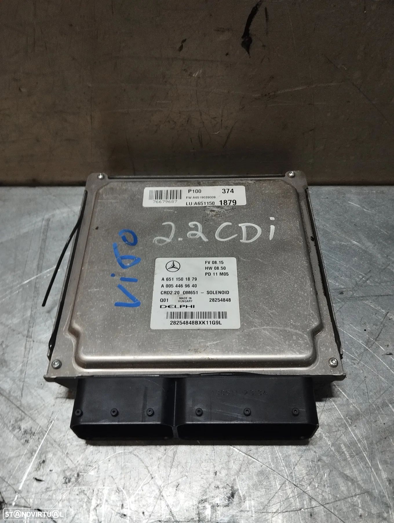 CENTRALINA DO MOTOR MERCEDES VITO W639 2.2CDI A0054469640 A6511501879 28254848 - 1