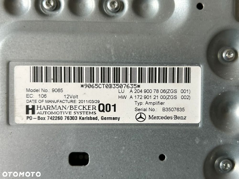 MERCEDES WZMACNIACZ HARMAN BECKER A2049007806 - 4