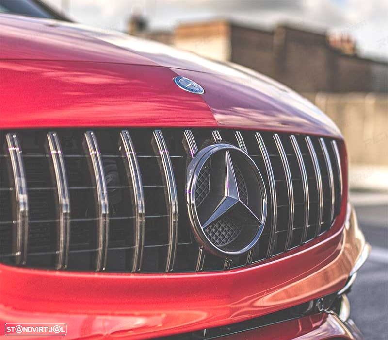 GRELHA FRONTAL MERCEDES A W176 12-15 GTR PRETO CROMADO A45 GT-R PANAMERICANA - 3