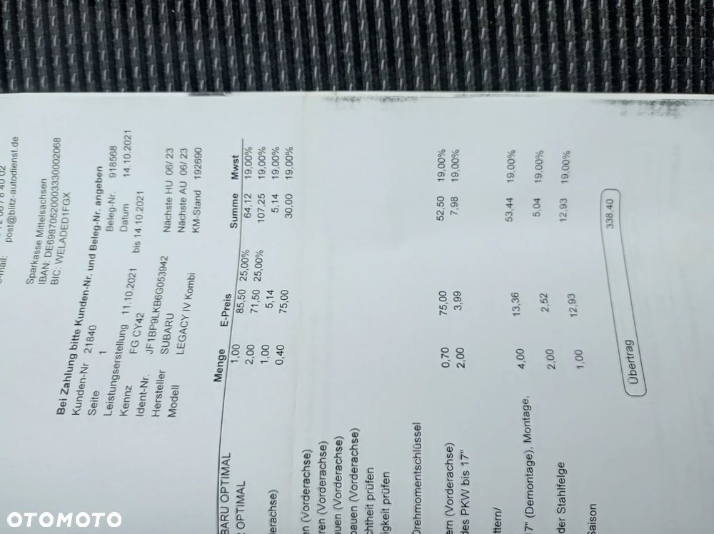 UWAGA ! 2007 SUBARU OUTBACK NOWY MODEL 2,5BENZ 165PS B4 MANUAL 4WD WLAS PL - 19