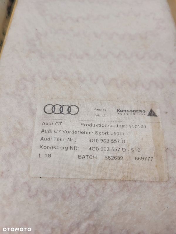 MATA GRZEWCZA FOTELA OPARCIE AUDI A6 C7 4G0963557D - 5
