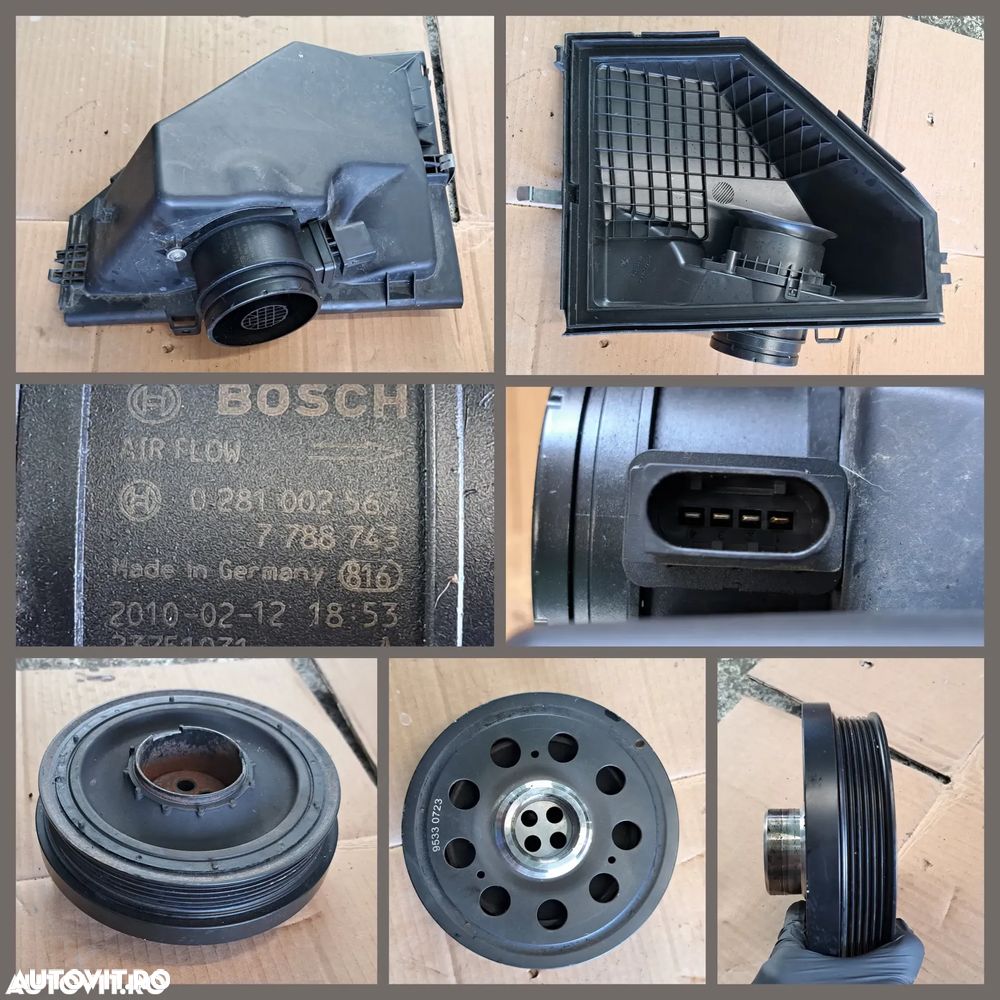 -2- Anexe motor N47 Bmw 318d E90 2010 debitmetru fulie furtun turbo intercooler bujii electrovalva conducta ac furtun lichid racire - 2