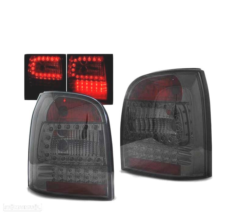 FAROLINS TRASEIROS LED AUDI A4 B5 AVANT 94-01 FUMADOS - 1