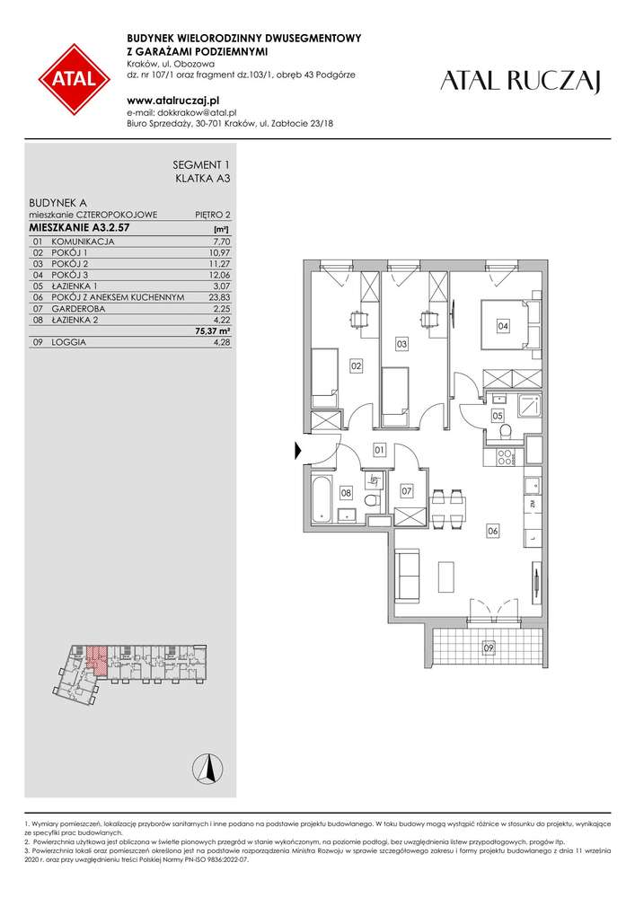 4-pokojowe mieszkanie 75m2 + loggia Bez Prowizji - Pełny obrazek: 2/14