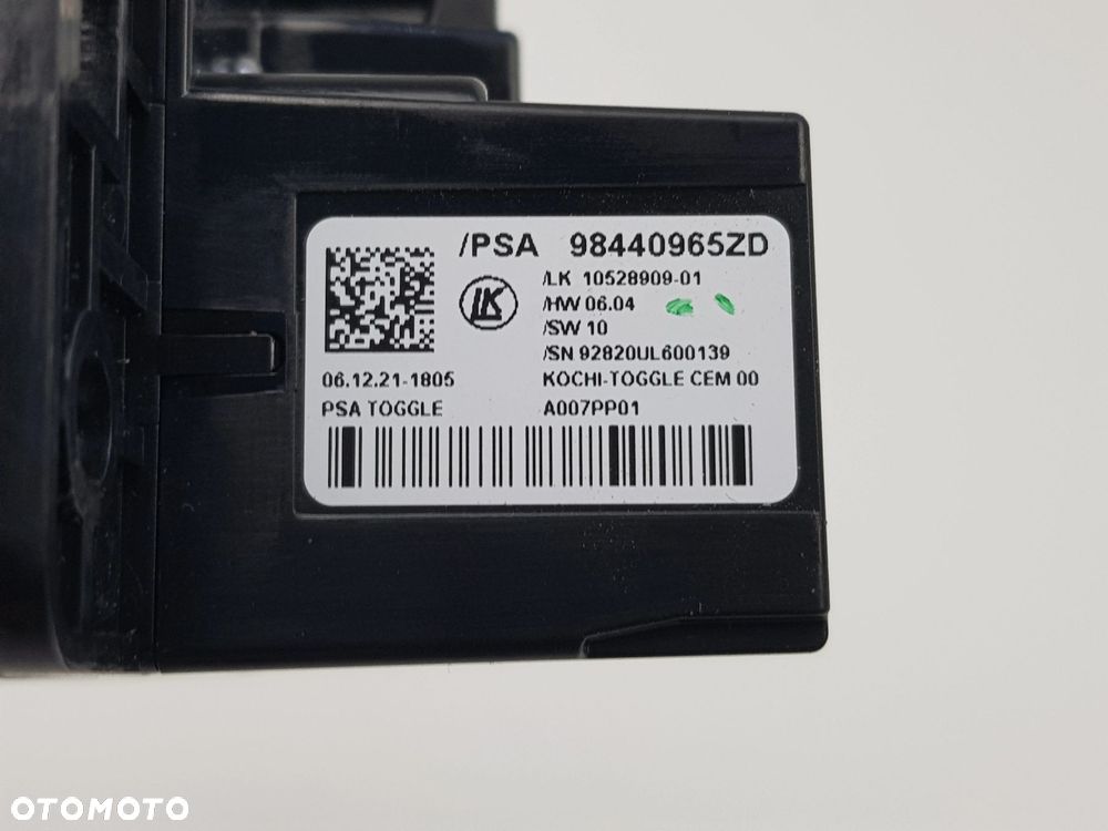 NOWY ORYGINALNY Panel Przełącznik zmiany biegów Peugeot Citroen 98440965ZD - 7