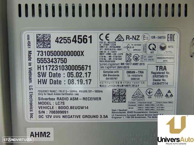 SISTEMA AUDIO / RADIO CD OPEL ASTRA K 2018 -42554561 - 1